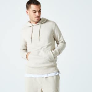 Domyos Kapuzenpullover Herren - 500 Essentials leinenfarben