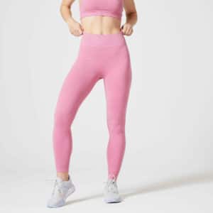 Domyos Leggings Damen - 520 Ripp rosa