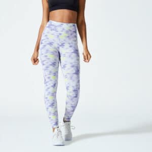 Domyos Leggings Damen - 520 bedruckt blasslila