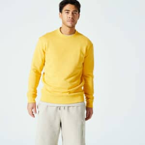 Domyos Sweatshirt Herren - 500 Essentials Crew senfgelb