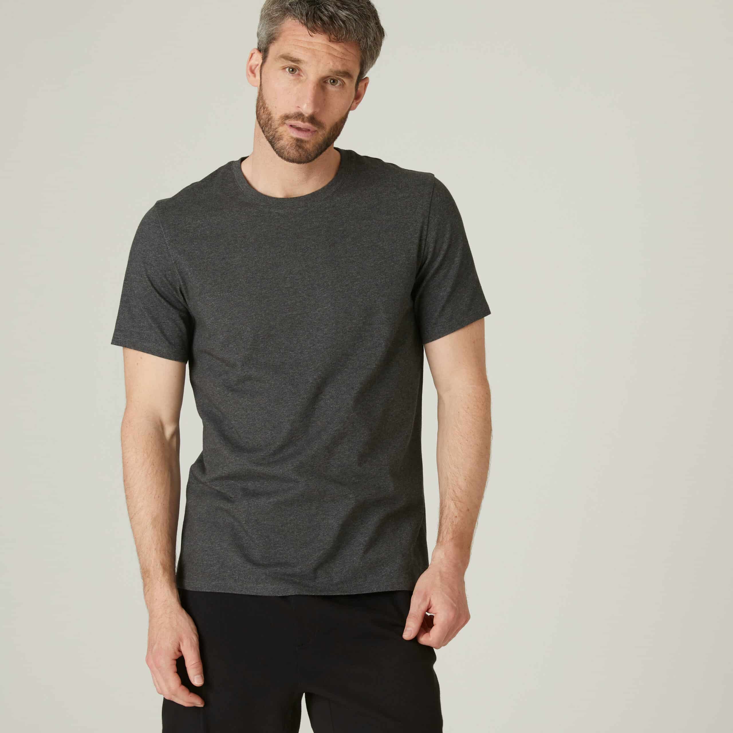 Domyos T-Shirt Herren Baumwolle Regular - 500 dunkelgrau