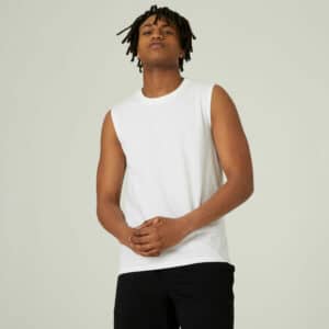 Domyos Tank Top Herren dehnbar - 500 weiss