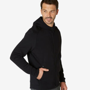 Domyos Trainingsjacke mit Kapuze Herren - 500 schwarz